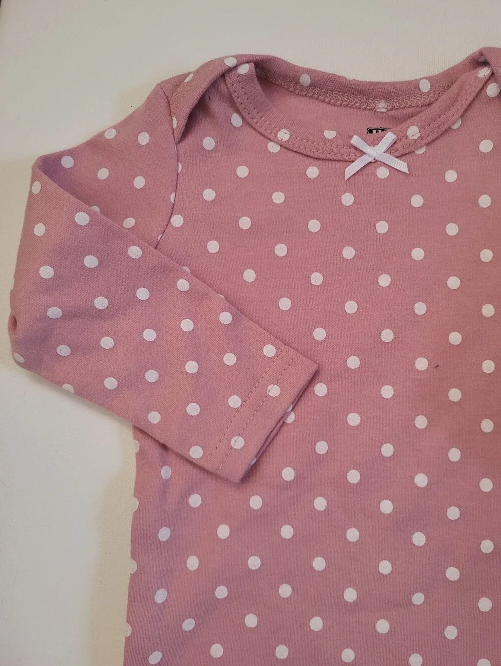 3-6m Long-Sleeve Pink Polka Dot And Yellow Floral Bodysuits - NWOT